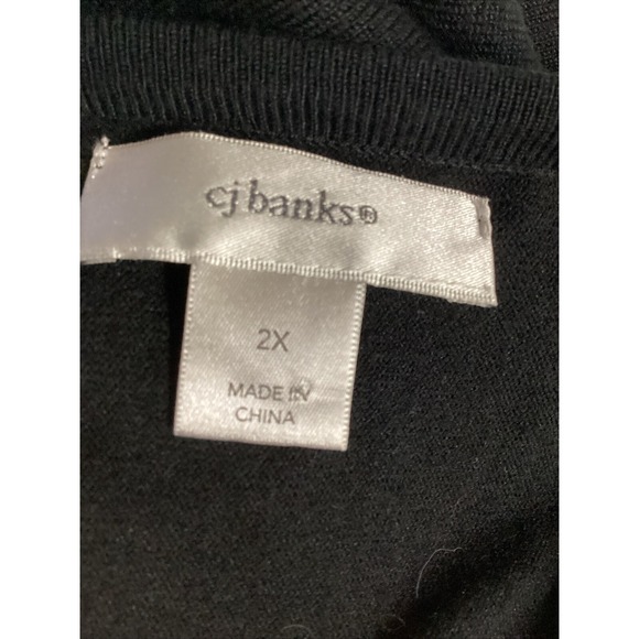 CJ BANKS Women's (Size 2X) Short Sleeve Lace‎ Up Neck Sweater Rayon Polyester - Picture 3 of 4